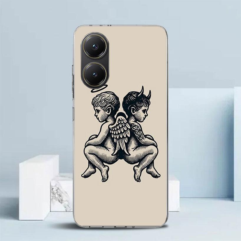 Angel Wings Devil Bad Soft Cover for Xiaomi Poco F7 Ultra X7 X6 X5 Pro M7 Phone Case Redmi 15 15C 13 13C 12 12C 10 10C Print She