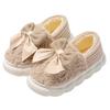 Bow Bag Heel Cotton Slippers Autumn and Winter Wool Mop Indoor Home Use Velvet Thick-soled Warm Cotton Shoes