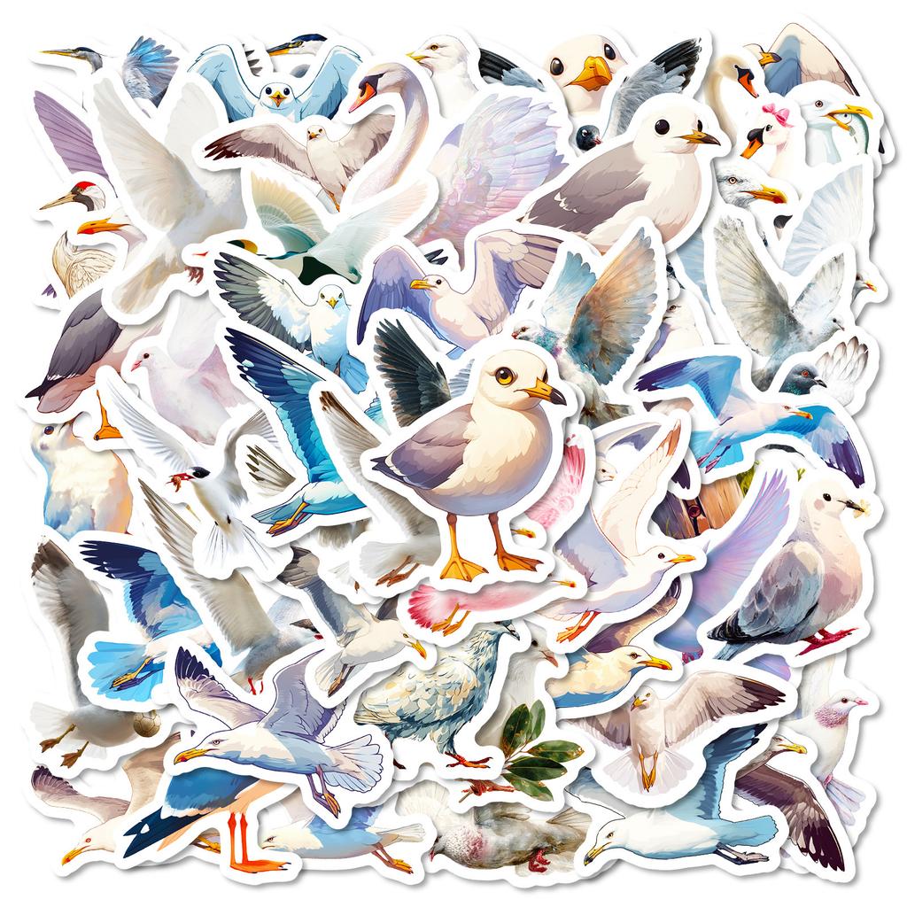 56 Realistic White Bird Graffiti Stickers Do Not Repeat Waterproof Stickers