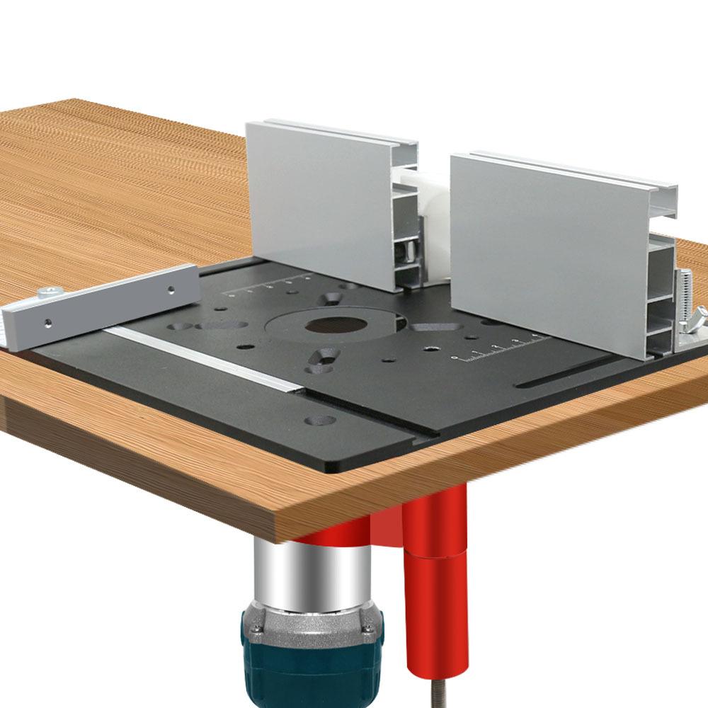 Adjustable Router Lift for Woodworking Universal Trimming Machine, Trimming Woodworking Lifting Table Router Insert Plate Kit