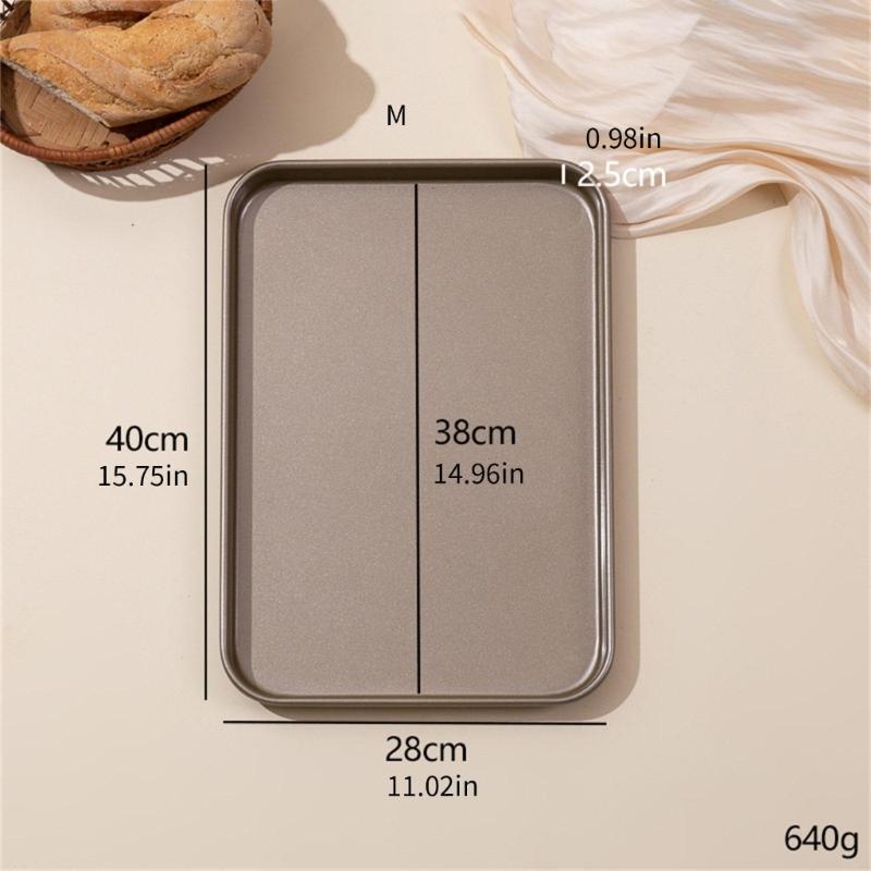 Heat Restaurant Carbon Steel Baking Tray Nonstick Layer Rectangular Cooking Plate Pan Cookie Sheet For High Heat Oven