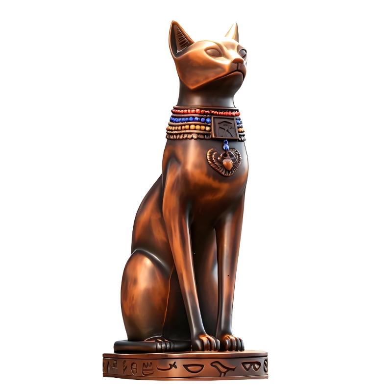 Altes Ägypten Harz Katzen Göttin Bastet Figur für Regal Styling, Indoor Dekorative Statue für Schreibtische und Vitrinen