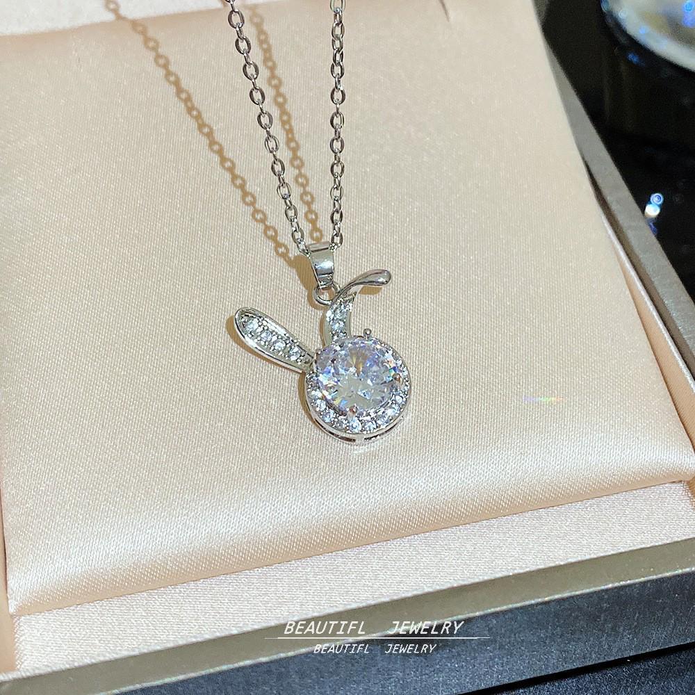18K Gold Titanium Rhombus Clavicle Chain Necklace - Women’s Trendy Geometric Choker Pendant