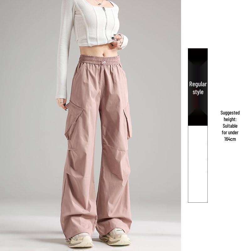 Women's Retro White & Grey Quick-Dry Wide Leg Pants for Spring/Summer 2026 - Outdoor & Mountaineering Style