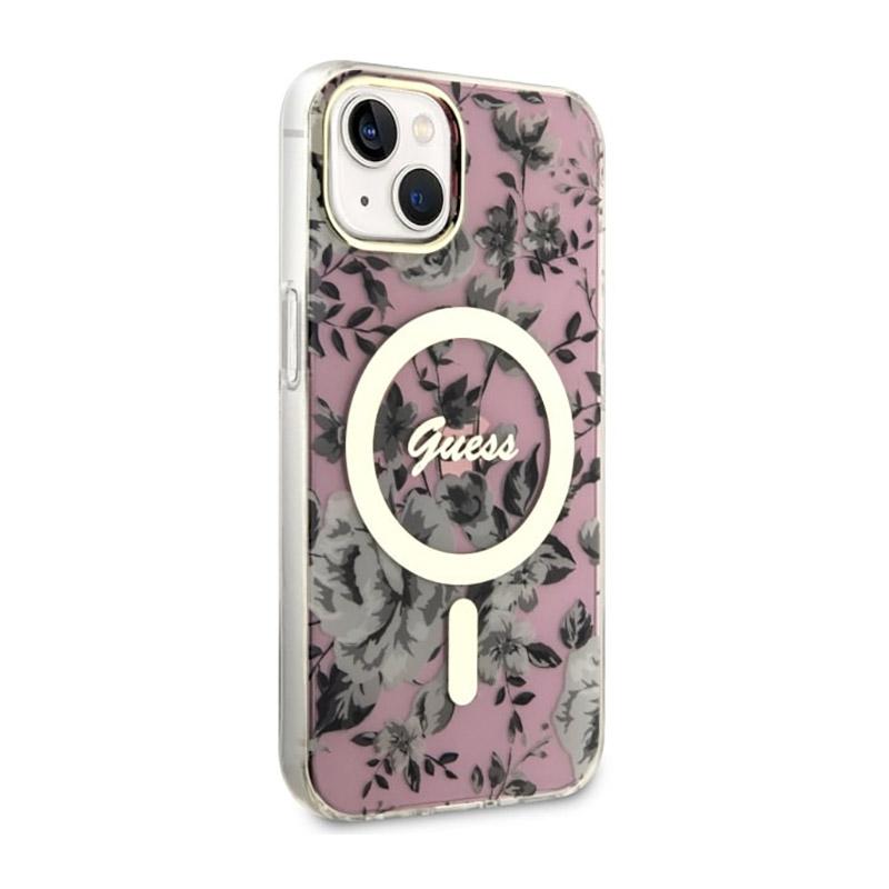 Guess Flower Magsafe - Case Iphone 14 Plus (Pink)