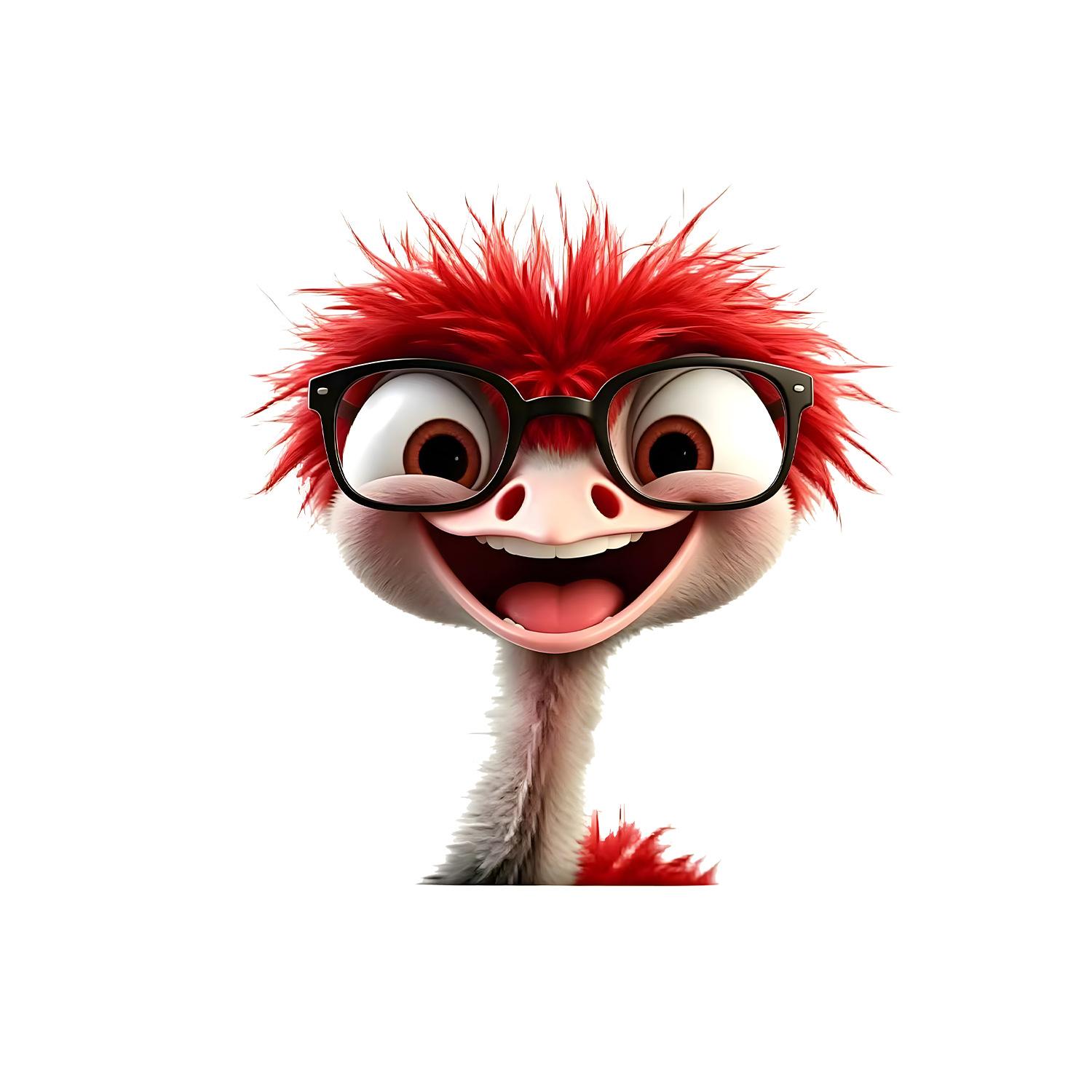 Funny Cartoon Ostrich Static Cling Sticker For Kitchen Bathroom Window Decor 19x20cm