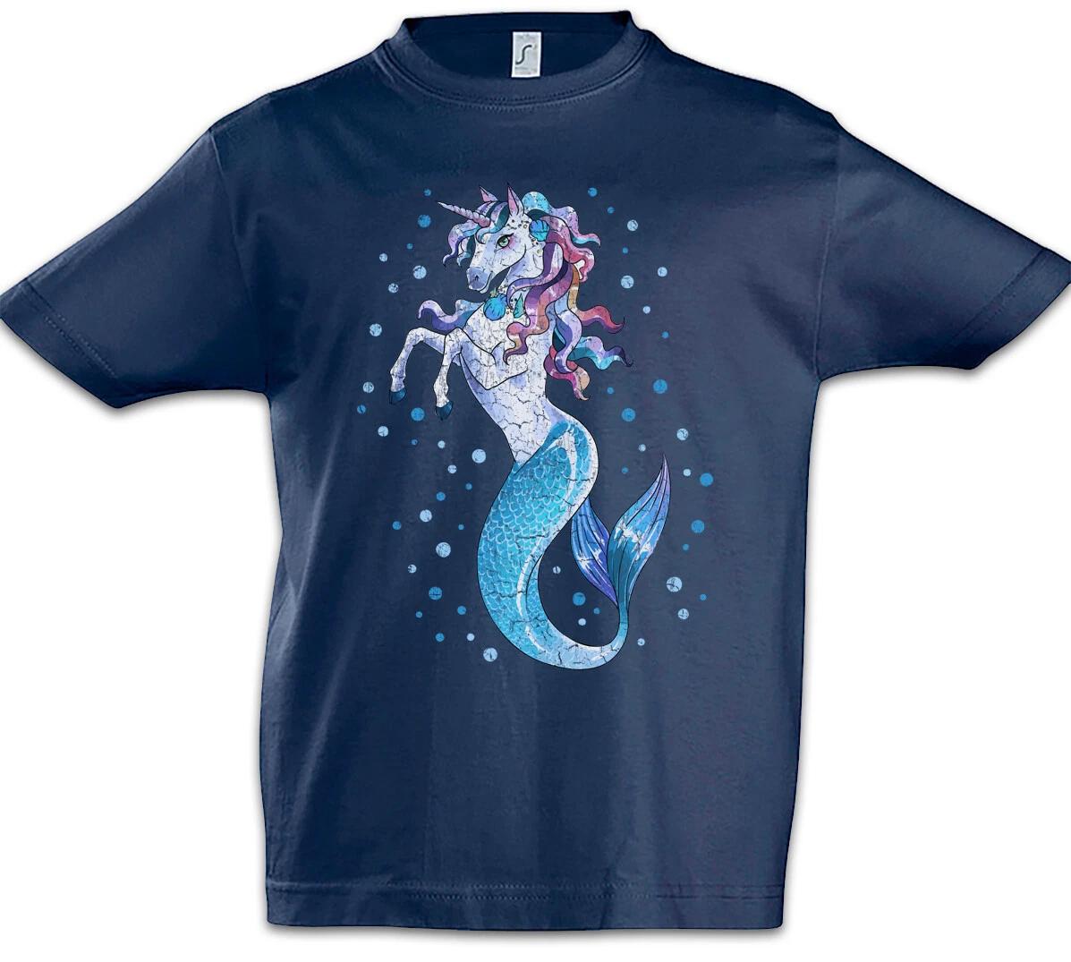Unimaid I Kids Boys T-Shirt Unicorn Mermaid Fun Rainbow Mermaid Unicorn- 130