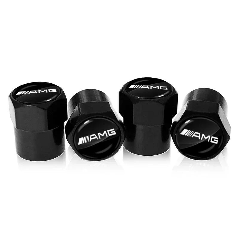 AABIF1 Car Valve Cap Wheel Tire Valve Caps Cover with Auto Stickers For Mercedes Benz C260 C200 C180 GLA/E/C Class E43 E260 E300 E320