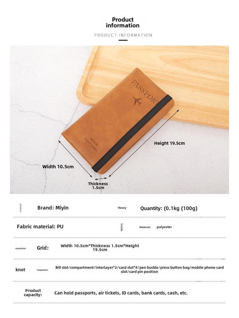 Xiangyin Dámská Velkokapacitní Multifunkční Kožená Peněženka a Cestovní Pasová Spojka