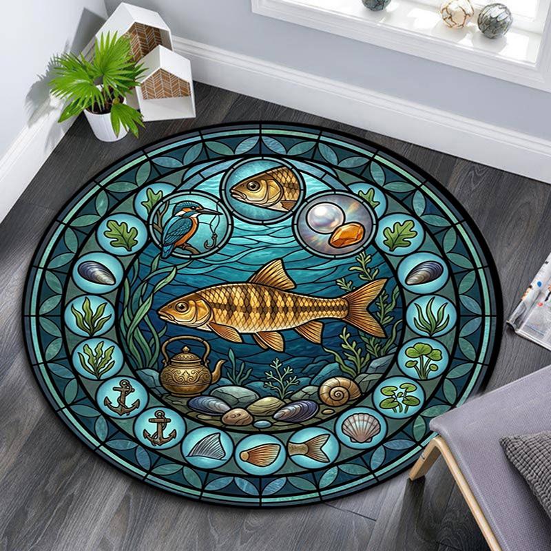 Adventure Nature Round Area Rug Under Office Chairs Bedroom Living Room Home Decor