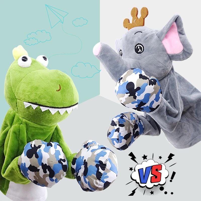 Adorable Plush Boxing Hand Puppets With Sound Interactive Cartoon Toy For All Ages