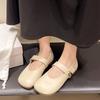 Fashion 2025 Retro Square Head Mary Jane Leather Shoes Women Spring and Summer New Flat Soft Bottom Single Shoes Casual Ladies Flats
