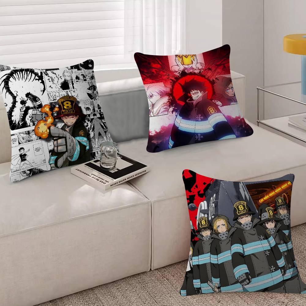 Comics FFire Force Anime Cushion Cover Decorative Pillow Sofa Home Decor Case Pillow Cases