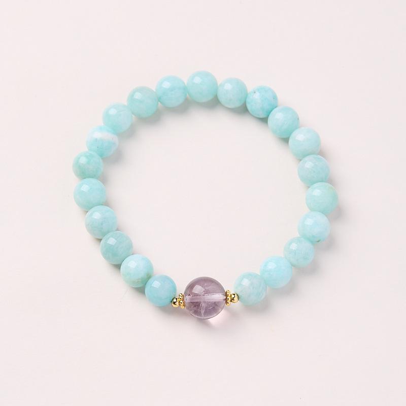 Xiaohongshu Natural 8MM Amethyst Bracelet - Elegant Purple Lavender Beaded Design for Women