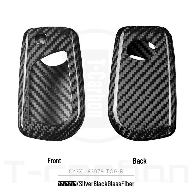 True Carbon Fiber Key Shell Cover for Toyota Highlander, Levin, and Corolla Folding Key
