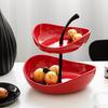 Diseño con Forma de Fruta Plato Decorativo de Fruta Encimeras Decorativas Lujo Ligero Gama Alta Cerámica Multicapa Plato de Fruta Hogar