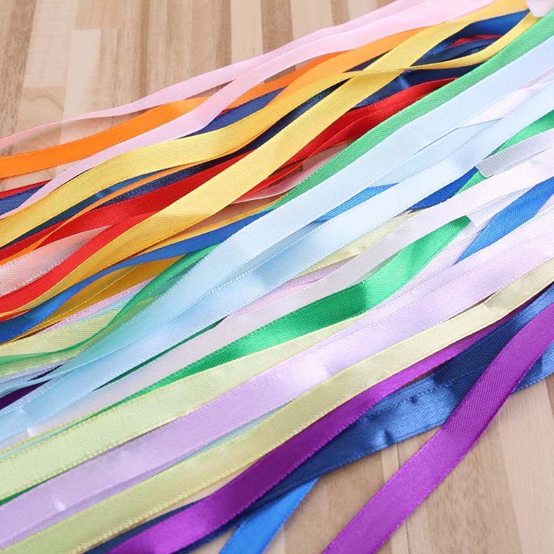 Rainbow Natural Wooden Ribbon Newborn Sensory Bell Toy Shower Gifts Dancing Prop