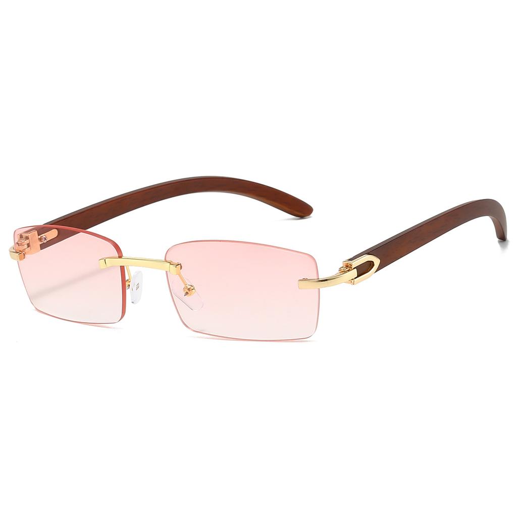 Rimless Rectangle Sunglasses Men Classic Vintage Gradient Shades Women Trendy Fashion Luxury Brand Designer Sun Glasses