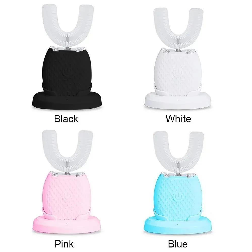Periuță de dinți tip U, 360 de grade, cu cap inteligent de silicon, periuță de dinți electrică sonică, încărcare automată prin USB, periuță de dinți impermeabilă
