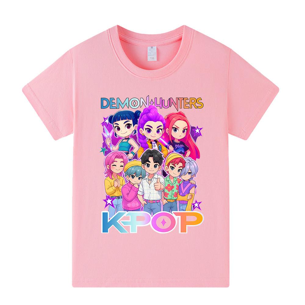A1201 Kids Boys Girls Sajaboys Kpop Rumi Zoey Mira Print Short Sleeves T-shirt