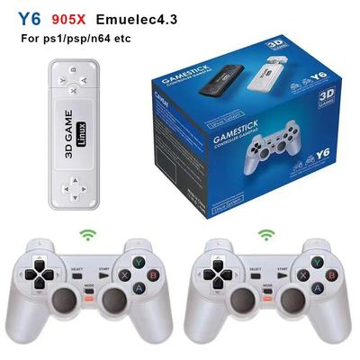 Y6 2.4G Wireless Game TV Stick Retro PS1 Family 4K HD Portable Video Game Console Support Multiplayer 10000+ Games for GBA