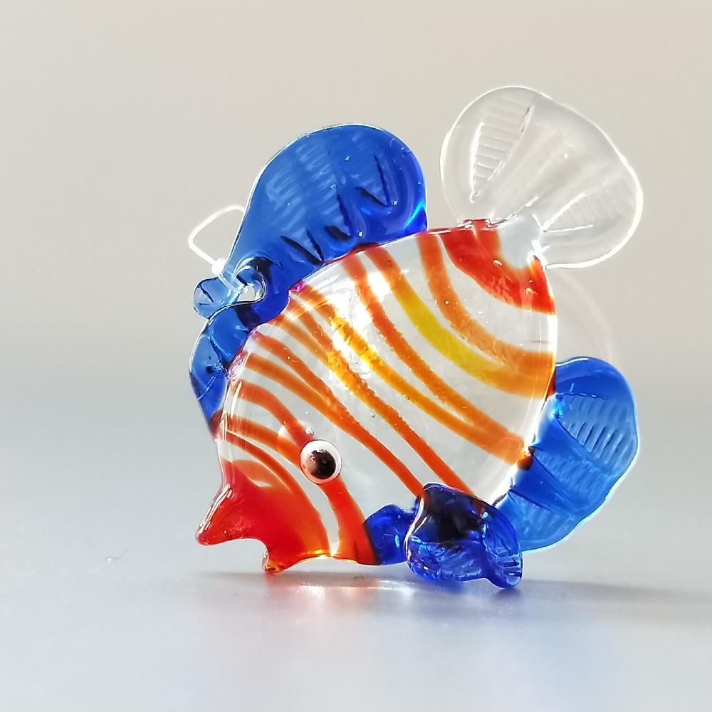 Buntes Aquarium Fisch Ornament Glas Quallen Anhänger Schwimmendes Glas Tropischer Fisch Aquarium