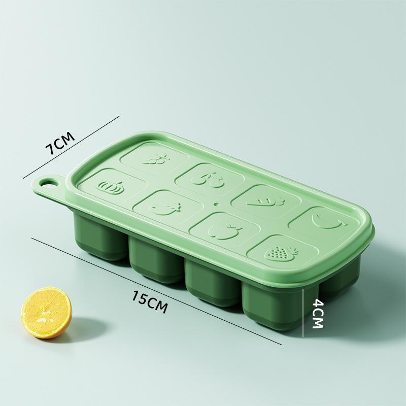 Creative Ice Cube Tray with Lid Food-Grade, Freezer-safe Ice Mold for Homemade Perfect for Infant Feeding Healthy Snack