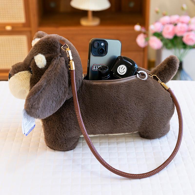 Adorable Dachshund Dog Plush Backpack Toy Perfect For Girls Sleeping Pillow And Comfort Doll