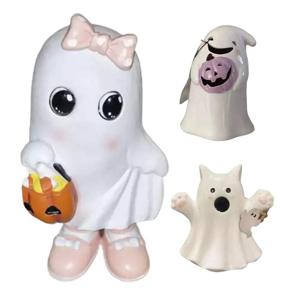 Holding Pumpkin Spooky Figure Prop Ornament Resin Halloween Sculpture  Indoor