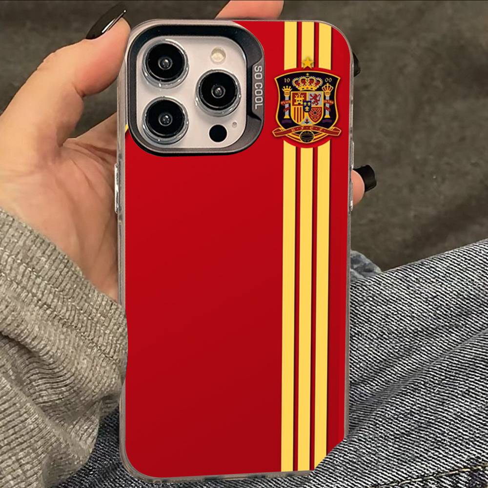 

Spain Flag Cover For iPhone 17Air 16 15 14 13 12 11 Pro Max X XS XR Plus Colorful Silver Phone case iPhone 13 pro