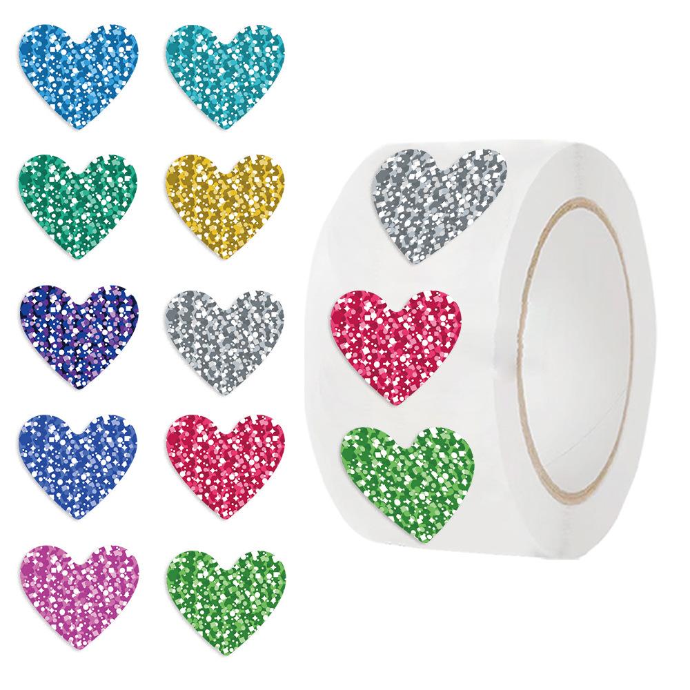 500 Pictures/roll Roll Sticker Tape Love Reward Sticker Hand Account Material Decorative Envelope Seal Sticker