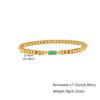 Birthstone Bracelet for Women, Gold Plated Beads Chain Elastic Bracelet, Fashion Dainty Jewelry Friendship Birthday Gift