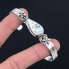 Friendship Day Deal Natural Tree Agate 925 Sterling Silver Wedding Flower Bangle