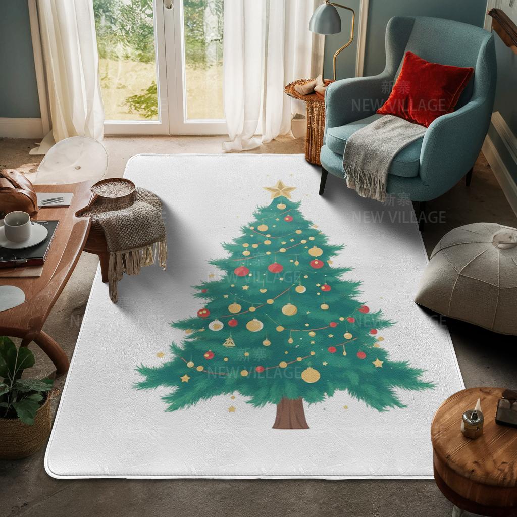 House Entrance Carpet Home Door Mat Living Room Bath Foot Bathroom Non-slip Water Absorption Rugs Bath Merry Christmas Winter