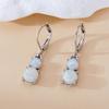 Fashion Long Dangle Earrings Vintage White/Blue Imitation Fire Opal Geometric Drop Earrings For Women Accessories Zircon Gifts