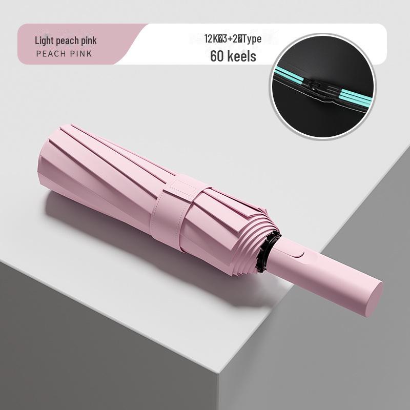 60-Bone Automatic Umbrella: Dual-Use, Large, Wind-Resistant, Sunshade with UV Protection for Men and Women