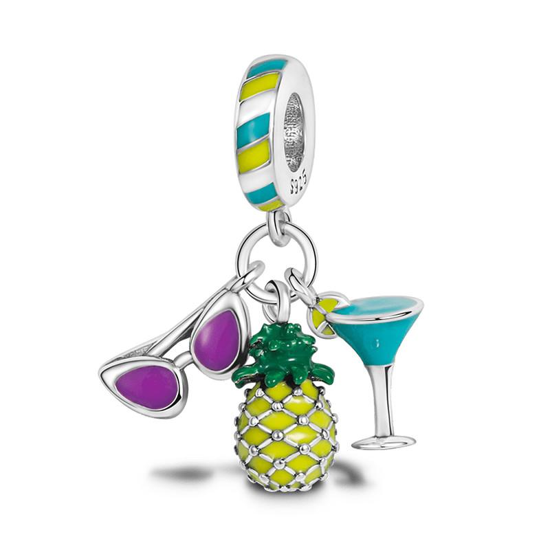 New Food Fruit Dessert Charms Fit Pendant Original Bracelets Copper Cake Strawberry Cherry Avocado Beads Diy Pendant Jewelry