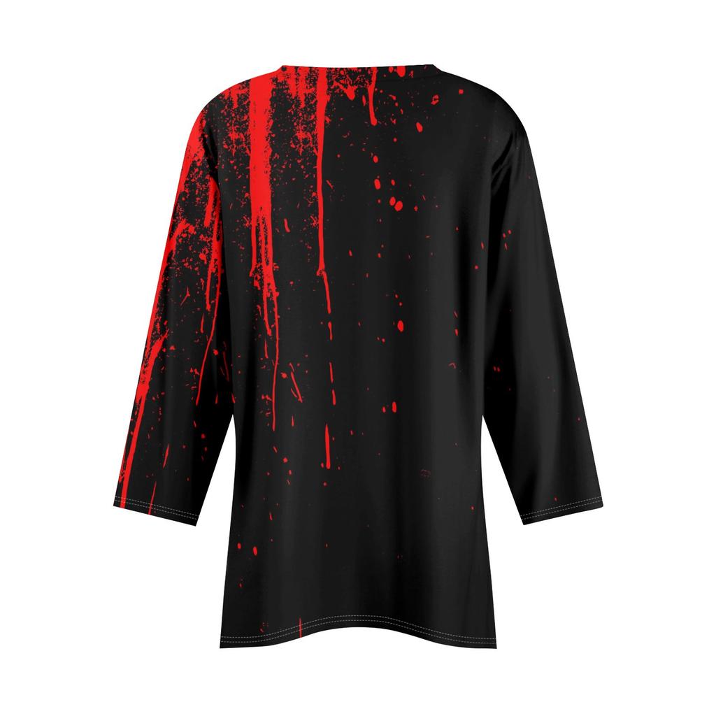 Tunic Tops For Women Loose Fit Prints Tops 3/4 Length Sleeve Womens Tops With Asymmetrical Hem