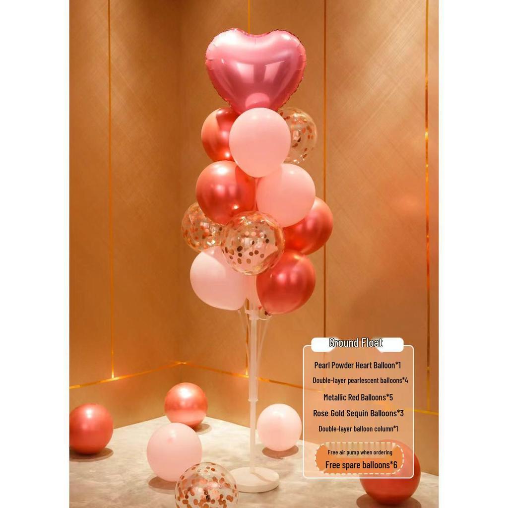 Alla hjärtans dag Ballongpelardekoration för fester: Idealisk för bröllop, födelsedagar och evenemang. Perfekt för en romantisk atmosfär.
