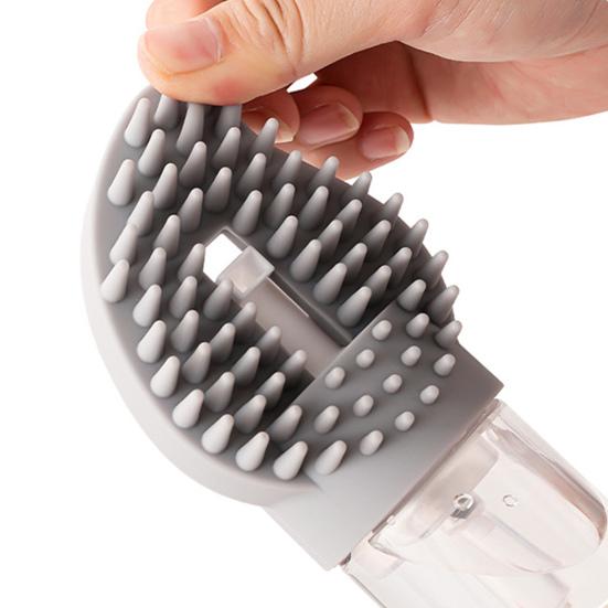 Hundebadbürste mit Seifenspender Rutschfester Griff Ultraweiche Silikonborsten