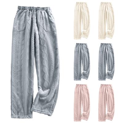 Women's Fashion Fleece Line Thickened Long Pajama Pants