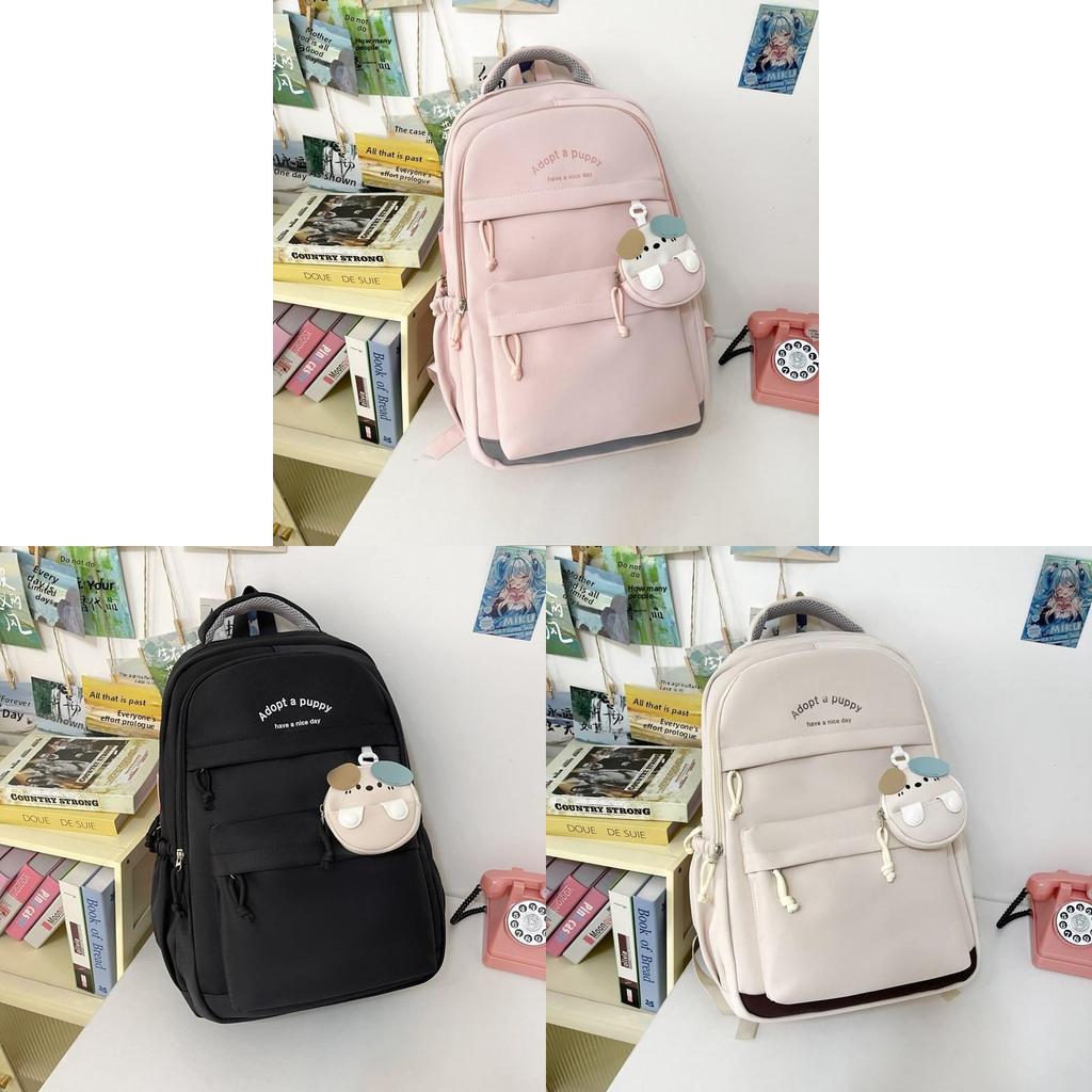 Unisex Casual Backpack With Waterresistant Twill Fabric For School And Travel