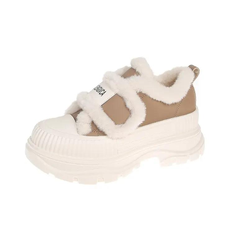 Fashion 2024 thick-soled Korean daddy shoes for women sports style new winter sports shoes show foot small light leisure shoes