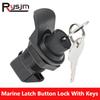 Marine Latch Button Lock Black Plastic Rrailer RV Camper Yacht Boat Cabinet Mailbox Drawer Cupboard Cylinder Lock With 2pc Keys