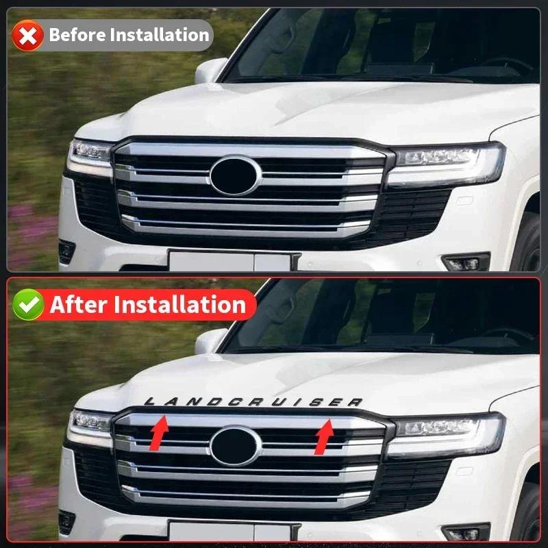 3D ABS Letters Sticker Hood Emblem Badge Exterior Modification Accessories For 2021-2023 Toyota Land Cruiser 300 LC300  VXR GXR