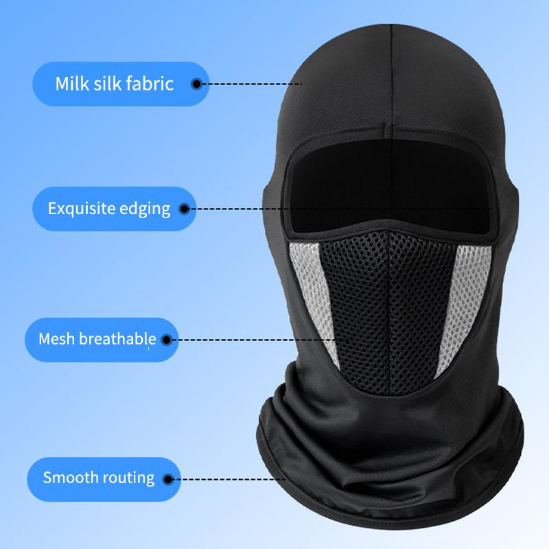 Motorcycle Riding Sunscreen Mask Men'S Breathable Full Face Mask Thin Ice Silk Head Cover Hiking Fishing Ski Face Mask