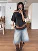 Floral Embroidered Off-Shoulder Short Sleeve Women's Summer Loose Casual Top