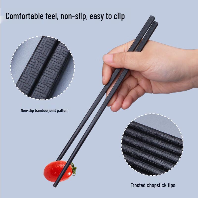 Huihuang Essstäbchen aus lebensmittelechter schwarzer Legierung