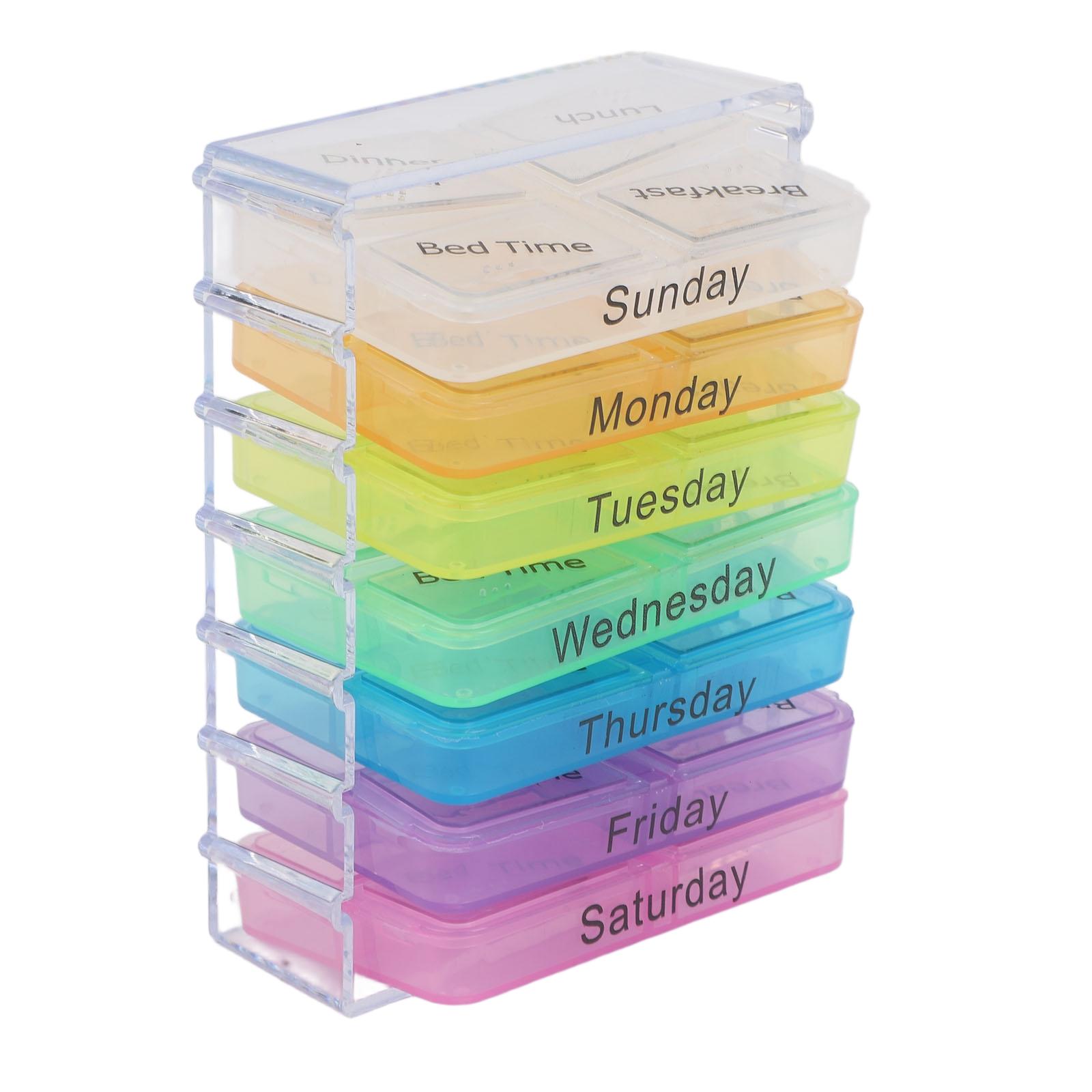 

Medicine Storage Box for 7 Days 28 Compartment Pill Organizer with Large Travel Case for Tablets Capsules and Small Items China Mainland
