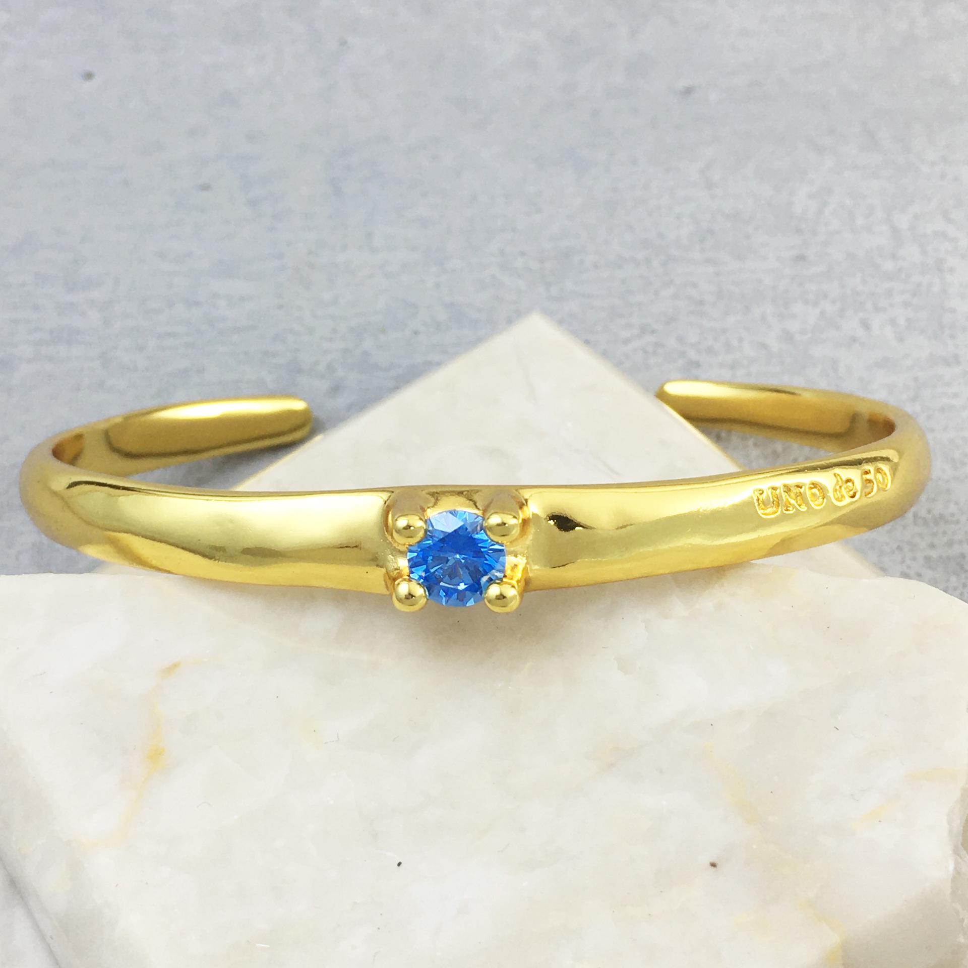Designer Minimalist Geometric Crystal Bangle by UNOde50 19 cm